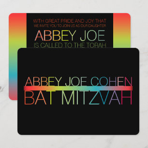 PixDezines Neons/Typografie/Bar Mizwa Einladung