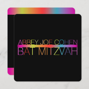 PixDezines Neons/Typografie/Fledermausmitzvah Einladung