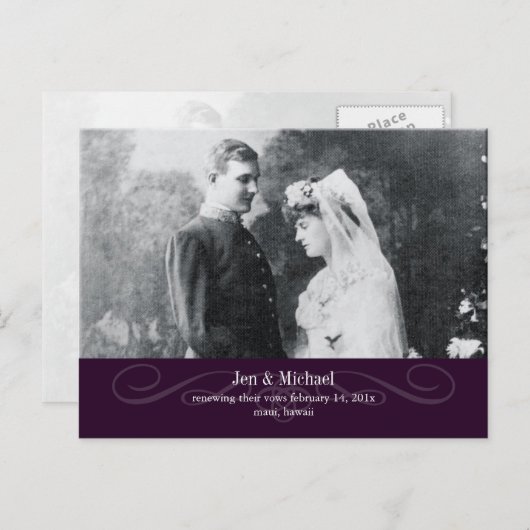 PixDezines-Neuanlegende Vows, Save the Date/DIY-Fa Ankündigungspostkarte (Vorne/Hinten)