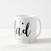 PixDezines NEW DAD Marble+Modernes Skript Kaffeetasse (VorderseiteRechts)