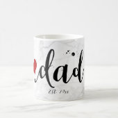 PixDezines NEW DAD Marble+Modernes Skript Kaffeetasse (Mittel)