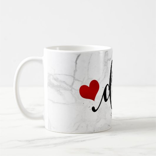 PixDezines NEW DAD Marble+Modernes Skript Kaffeetasse (Links)