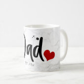 PixDezines NEW DAD Marble+Modernes Skript Kaffeetasse (VorderseiteRechts)