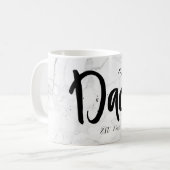 PixDezines NEW DAD Marble+Modernes Skript Kaffeetasse (Vorderseite Links)