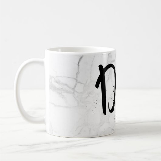 PixDezines NEW DAD Marble+Modernes Skript Kaffeetasse (Links)
