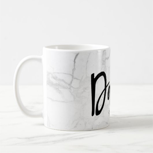 PixDezines NEW DAD Marble+Modernes Skript Kaffeetasse (Links)