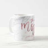 PixDezines New Mrs./Marble Imitats Rose Gold/Scrip Kaffeetasse (Vorderseite Links)
