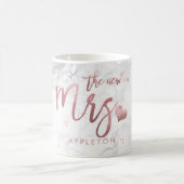 PixDezines New Mrs./Marble Imitats Rose Gold/Scrip Kaffeetasse (Mittel)