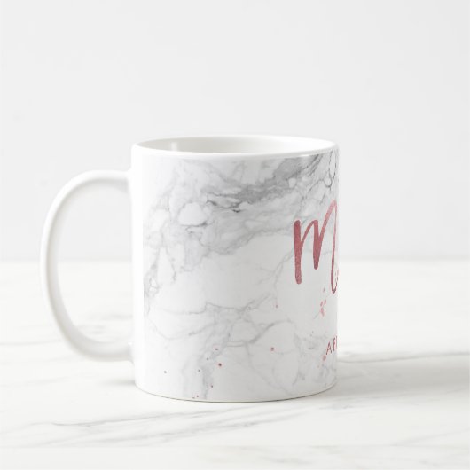 PixDezines New Mrs./Marble Imitats Rose Gold/Scrip Kaffeetasse (Links)