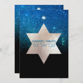 PixDezines Night Sky/Aquamarin/typografisch/Bar mi Einladung (Vorne/Hinten)