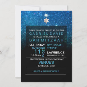 PixDezines Night Sky/Aquamarin/typografisch/Bar mi Einladung