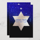 PixDezines Night Sky/Blau/Typografie/Bar mitzvah Einladung (Vorne/Hinten)