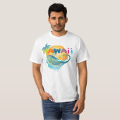 PixDezines Nordküste, Wellen+Palmen T-Shirt (Vorne ganz)