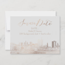 PixDezines NYC Sketched Cityscape/DIY Hintergrund Magneteinladung