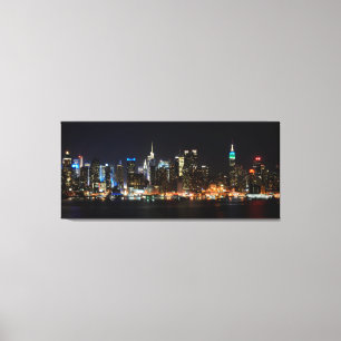 PixDezines NYC Skyline/Manhattan/Nachtlicht Leinwanddruck