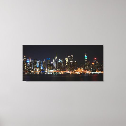 PixDezines NYC Skyline/Manhattan/Nachtlicht Leinwanddruck (Vorderseite)