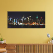 PixDezines NYC Skyline/Manhattan/Nachtlicht Leinwanddruck (Insitu (Wohnzimmer))
