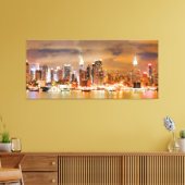 PixDezines NYC Skyline/Manhattan/Nachtlicht Leinwanddruck (Insitu (Wohnzimmer))