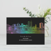 PixDezines NYC Skyline/Rainbow Colors Einladung (Stehend Vorderseite)