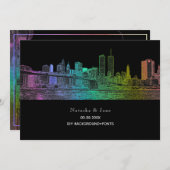 PixDezines NYC Skyline/Rainbow Colors Einladung (Vorne/Hinten)