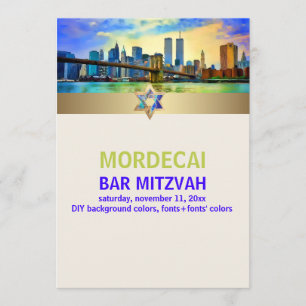 PixDezines NYC/Twin Towers/Bar Mitzvah Einladung