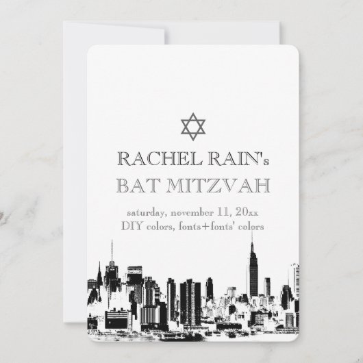 PixDezines NYC urban/bat mitzvah Einladung (Vorderseite)