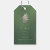 PixDezines Oak-Blätter/Silver/DIY-Hintergrund Geschenkanhänger (Rückseite)