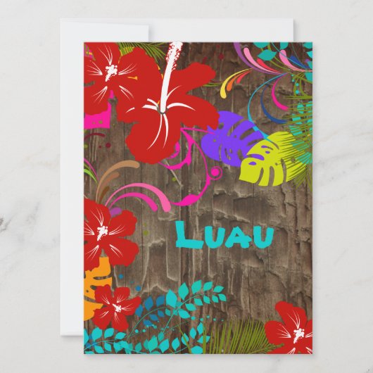 PixDezines Ohana Luau Einladung (Vorderseite)