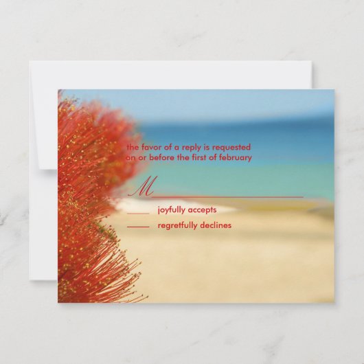 PixDezines Ohia+Beach LARGE RSVPs benötigen 12x18 RSVP Karte (Rückseite)
