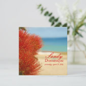 PixDezines Ohia/Strand/Tropische Hochzeit Einladung (Stehend Vorderseite)
