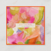 PixDezines O'kika Blume, Aquarellfarben, Orchideen Quadratische Visitenkarte (Vorderseite)