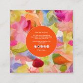 PixDezines O'kika Blume, Aquarellfarben, Orchideen Quadratische Visitenkarte (Rückseite)