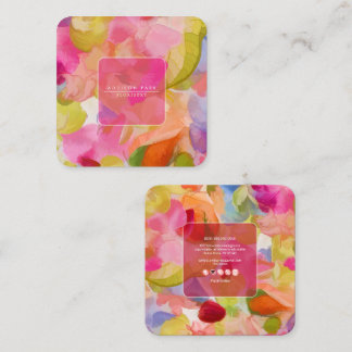 PixDezines O'kika Watercolor Blumen, Orchideen Quadratische Visitenkarte