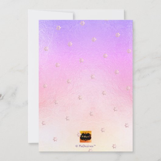 PixDezines Ombre Blush Pink+Violet Bat Mitzvah Einladung (Rückseite)