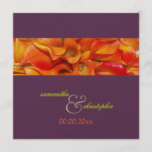 PixDezines ORANGE CALLA LILIE/LUXE PERLMUTT PAPIER Einladung