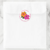 PixDezines Orange/Pink Hibiskus/Aloha/Mahalo Runder Aufkleber (Tasche)