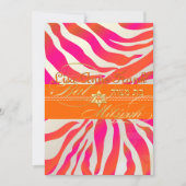 PixDezines Orange Zebra, Bat Mitzvah Einladung (Vorderseite)