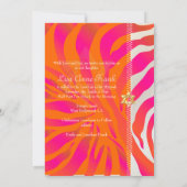 PixDezines Orange Zebra, Bat Mitzvah Einladung (Rückseite)