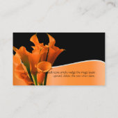 PixDezines Orangenkala Lilie/DJ Hintergrund Visitenkarte (Rückseite)