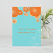 PixDezines-Orangenlaternen/Farbton Einladung (Stehend Vorderseite)