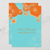 PixDezines-Orangenlaternen/Farbton Einladung (Vorne/Hinten)