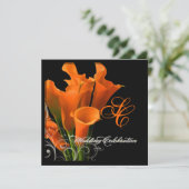 PixDezines Orangenlilie/DIY Hintergrundfarbe Einladung (Stehend Vorderseite)