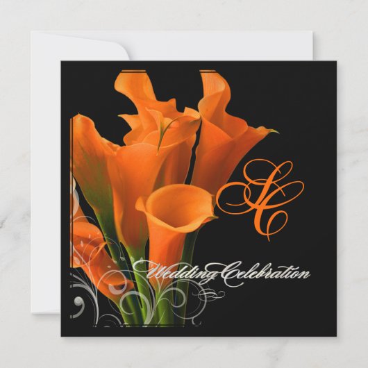 PixDezines Orangenlilie/DIY Hintergrundfarbe Einladung (Vorderseite)