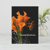 PixDezines Orangenlilie/DIY Hintergrundfarbe Einladung (Stehend Vorderseite)