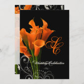 PixDezines Orangenlilie/DIY Hintergrundfarbe Einladung (Vorne/Hinten)