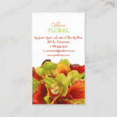 PixDezines-Orangenlilie/grüne Orchideen Visitenkarte (Rückseite)