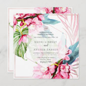 PixDezines Orchid Isle, Blissful Pink Orchid Einladung (Vorne/Hinten)