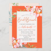 PixDezines Orchid Isle, Bridal Brunch Orange Einladung (Vorne/Hinten)