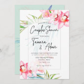 PixDezines Orchid Isle, Dusche für tropische Paare Einladung (Vorne/Hinten)