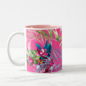 PixDezines Orchid Isle, Pink Orchid+Blue Foliage Zweifarbige Tasse (Links)